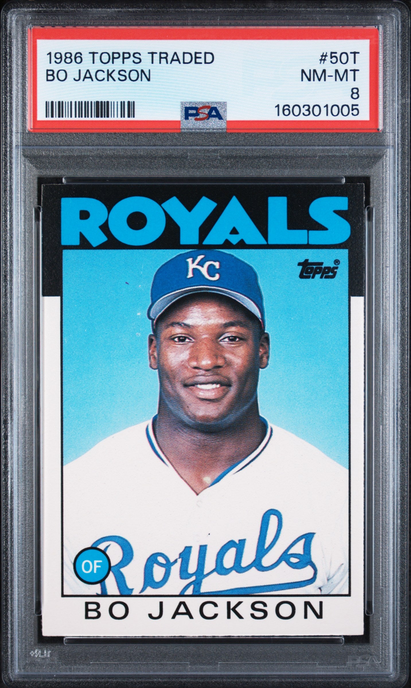 1986 TOPPS TRADED 50T BO JACKSON PSA 8 - front