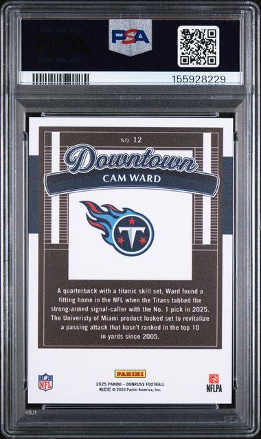 2025 Panini Donruss Downtown! Cam Ward PSA 10