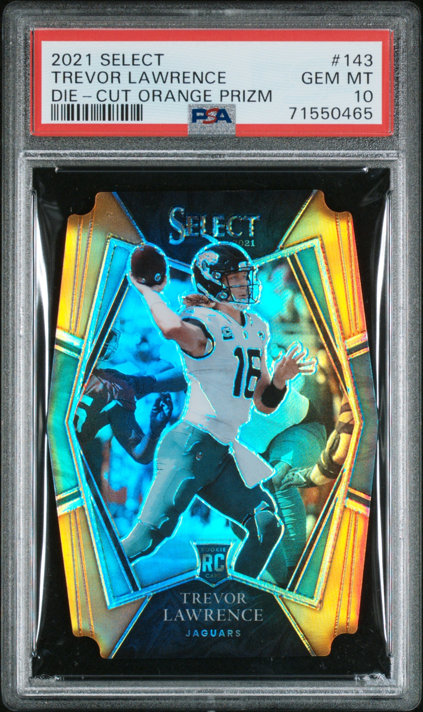2021 Select Die Cut Orange Prizm #143 Trevor Lawrence PSA 10