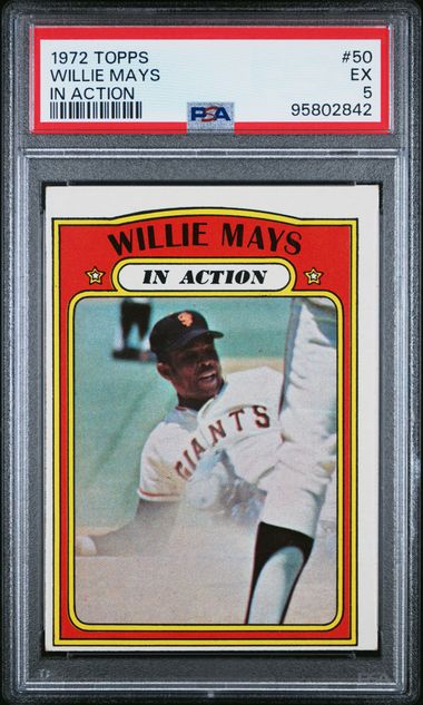 1972 Topps Willie Mays In Action #50 PSA 5