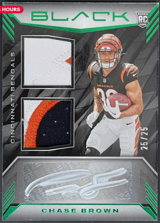 2023 Panini Black Chase Brown RC RPA RSM-7 Auto 25/25 Dual Patch 3-color