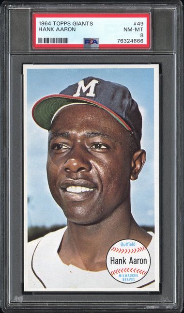 1964 Topps Giants Hank Aaron #49 PSA 8