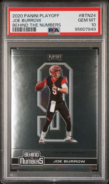 2020 Panini Playoff Joe Burrow BTN24 Behind the Numbers PSA 10