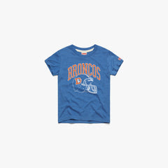 Youth Denver Broncos Helmet Retro T-shirt - Royal Blue / Y3