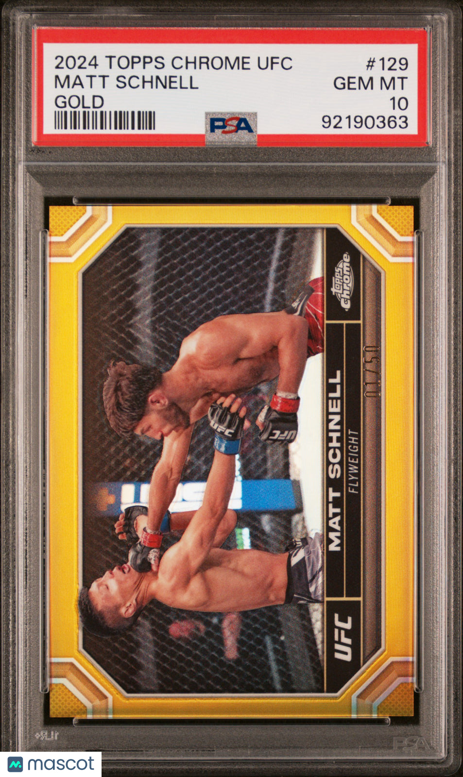 2024 Topps Chrome UFC Matt Schnell Gold #129 PSA 10