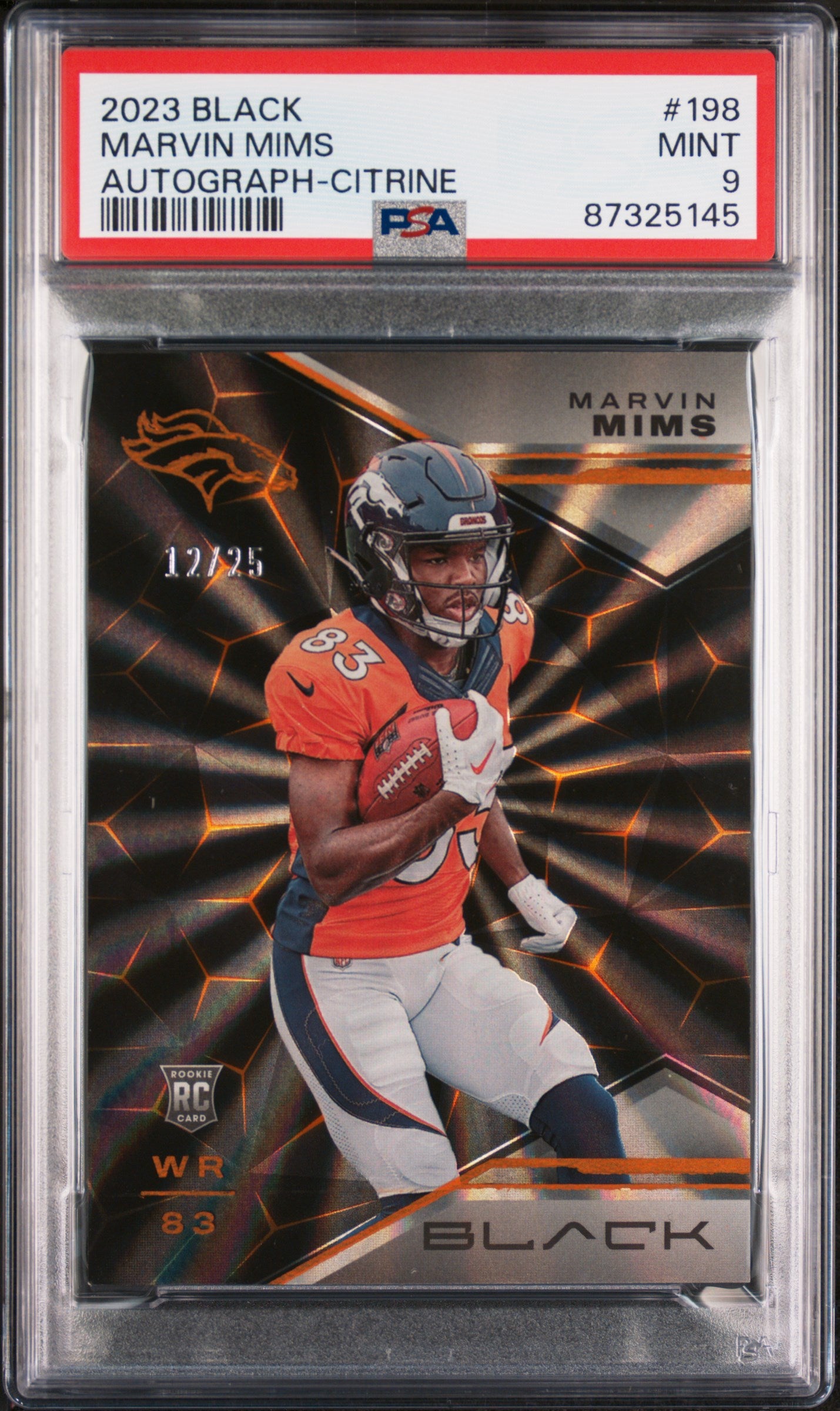 2023 Black Marvin Mims Citrine PSA 9 /25