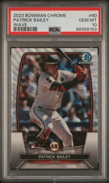 Patrick Bailey 2023 Bowman Chrome Wave #60 PSA 10