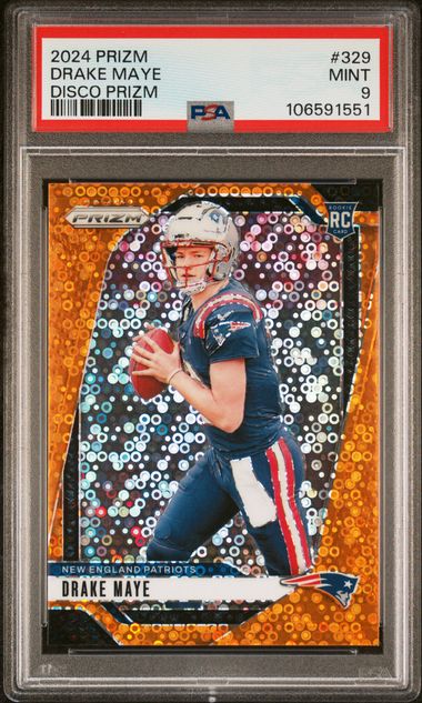 2024 Panini Drake Maye Disco Prizm #329 PSA 9