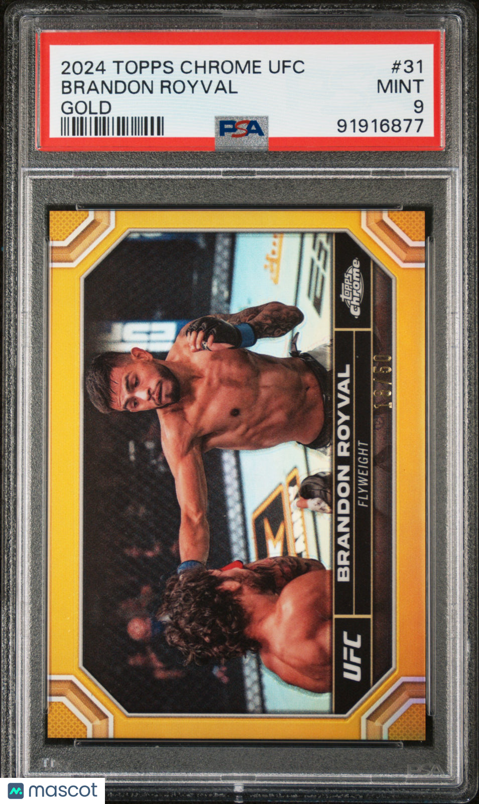 2024 Topps Chrome UFC Brandon Royval #31 Gold PSA 9