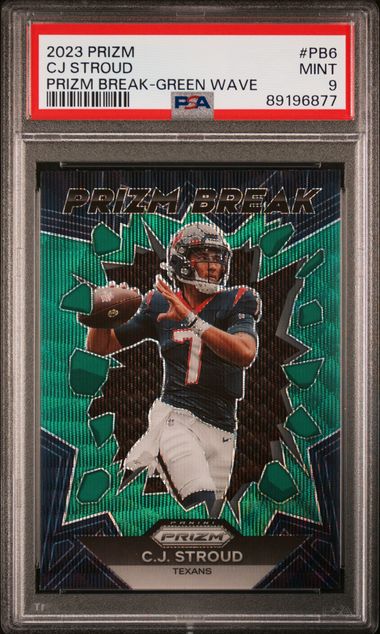 2023 Panini Prizm Break CJ Stroud Green Wave PSA 9