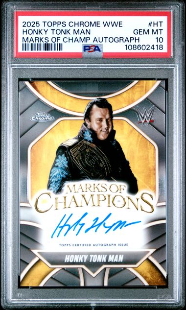 2025 Topps Chrome WWE Honky Tonk Man Marks of Champions AUTO PSA 10