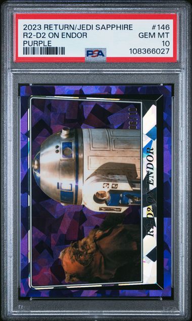 2023 Topps Return of Jedi Sapphire R2-D2 on Endor #146 PSA 10