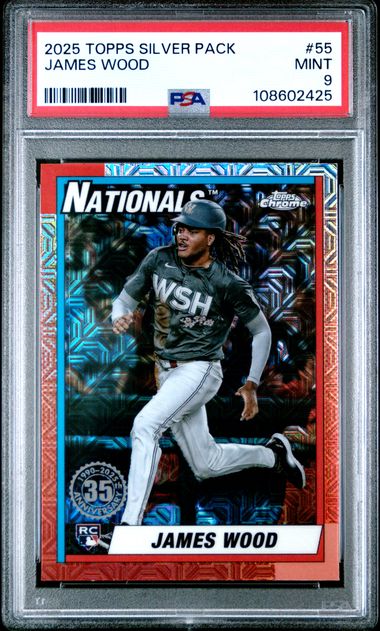 2025 Topps Silver Pack James Wood #55 PSA 9