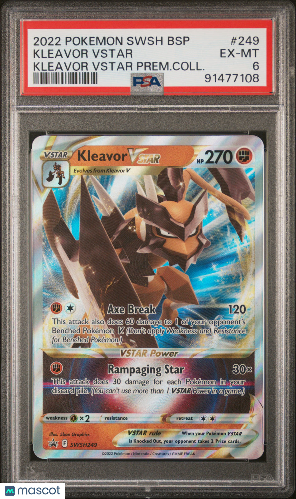 2022 Pokemon Kleavor Vstar #249 PSA 6