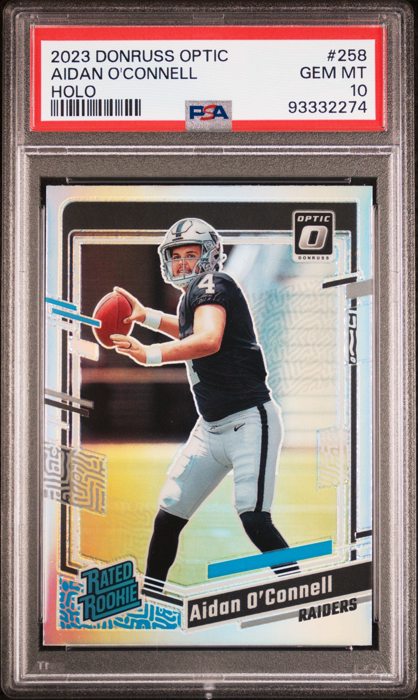 2023 Optic Holo Aidan O'Connell PSA 10 #258 Panini Donruss