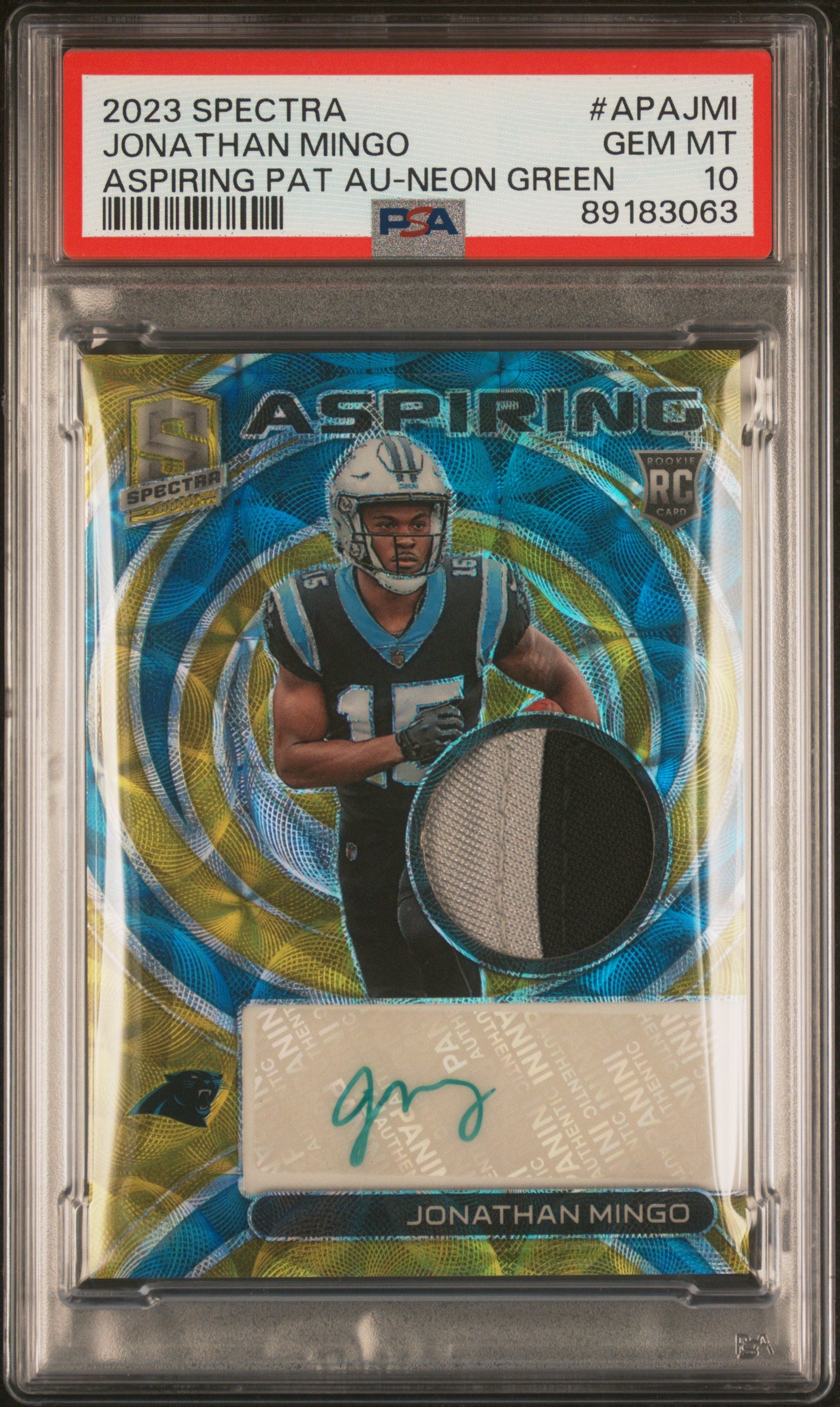 2023 Panini Spectra RPA /35 Auto Jonathan Mingo #APAJMI PSA 10