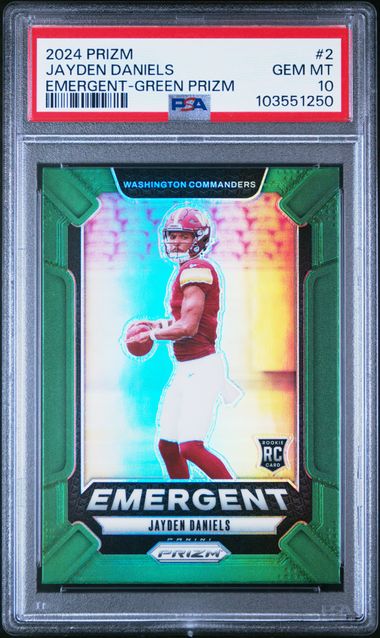 2024 Panini Prizm Green Emergent Jayden Daniels #2 PSA 10
