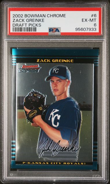 2002 Bowman Chrome Draft Zack Greinke PSA 6