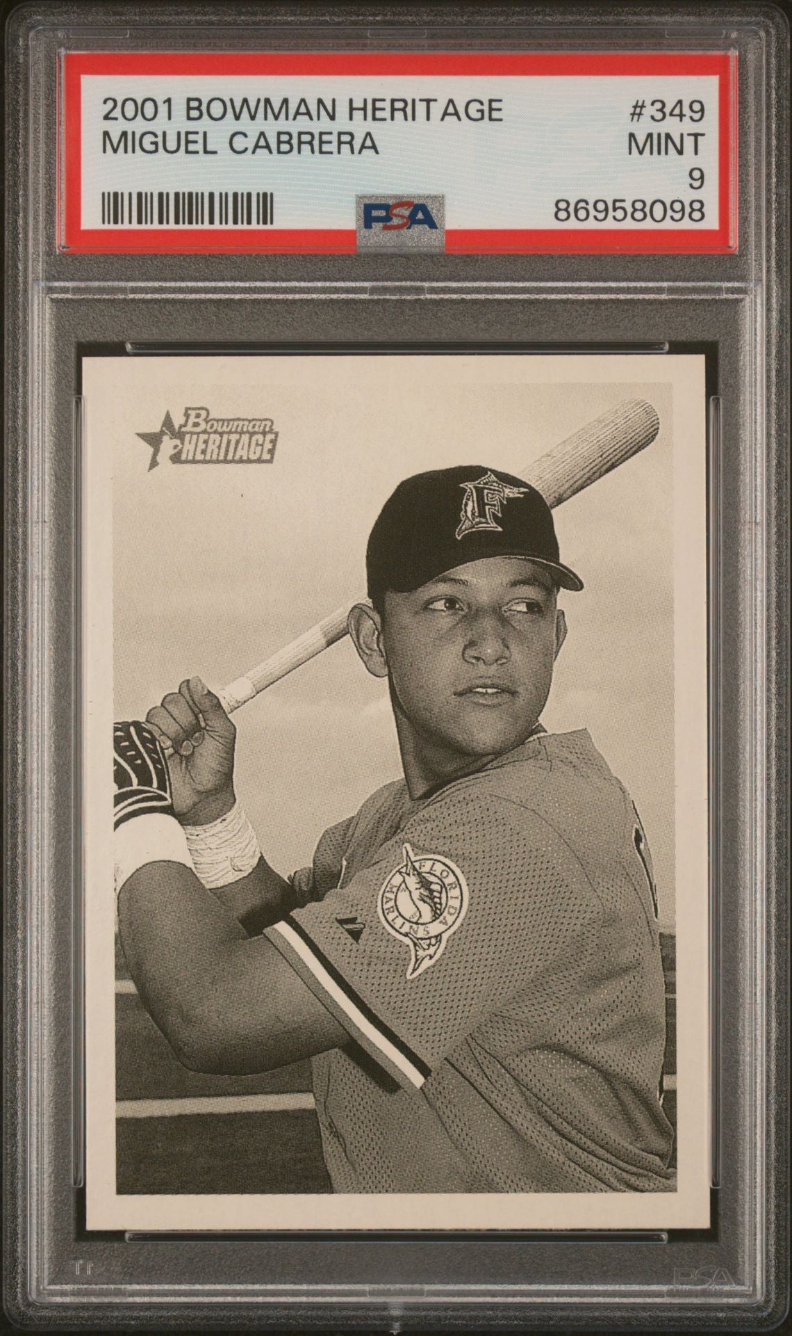 2001 Bowman Heritage Miguel Cabrera #349 PSA 9