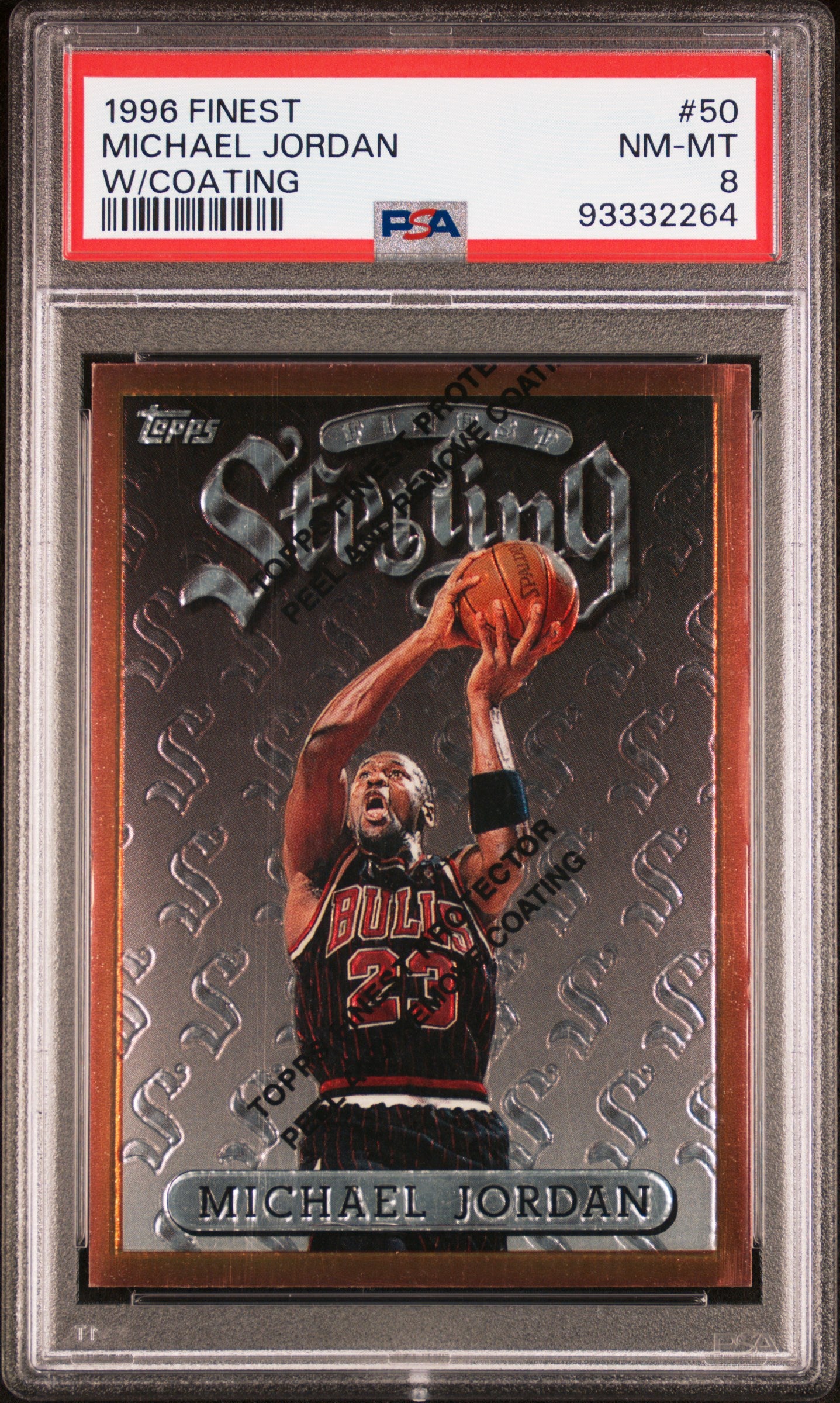 1996 Finest W/ Coating Michael Jordan #50 PSA 8