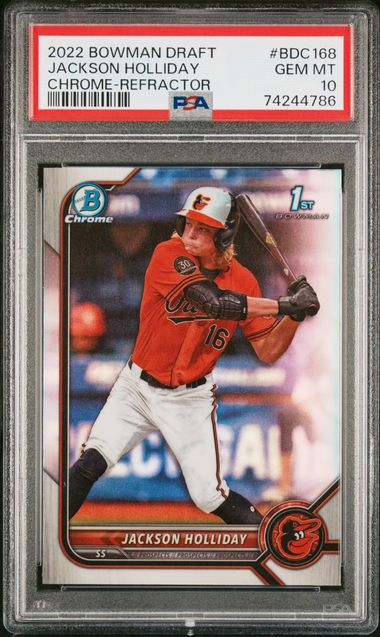 2022 Bowman Draft Jackson Holliday #BDC168 Chrome Refractor PSA 10