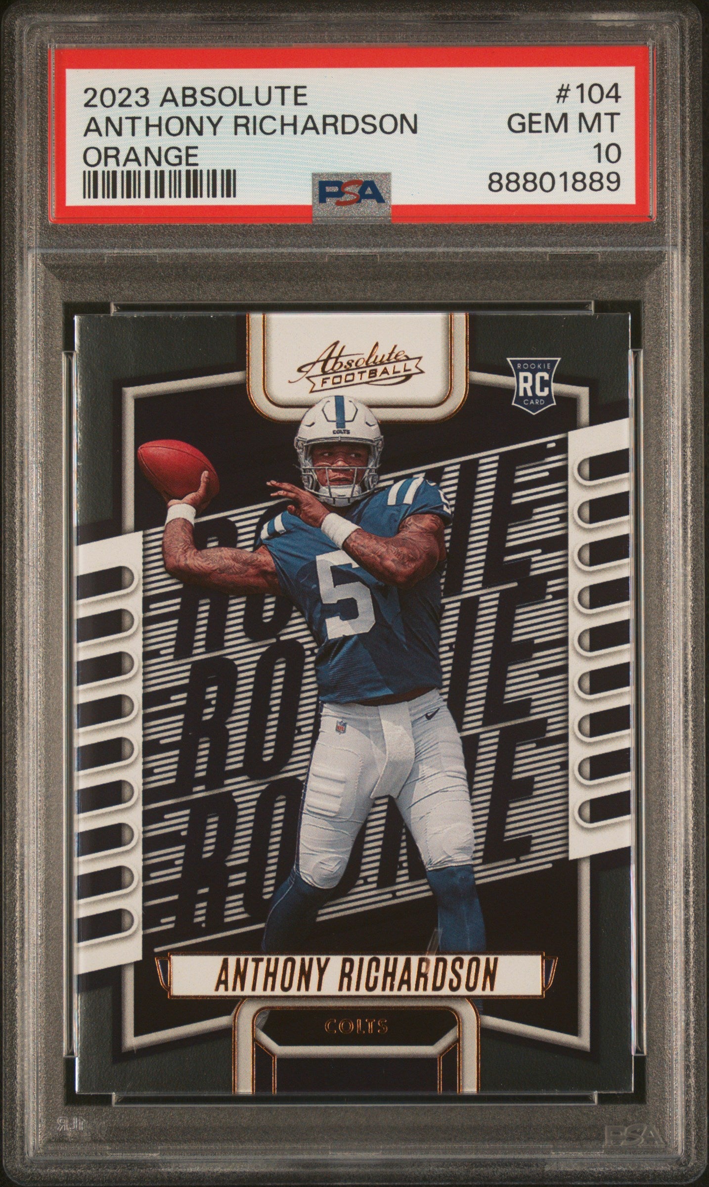 Anthony Richardson 2023 Panini Absolute Orange #104 PSA 10
