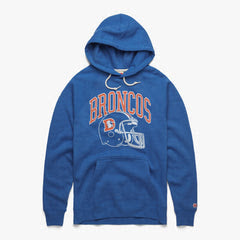 Denver Broncos Helmet Retro Hoodie - Royal Blue / XS