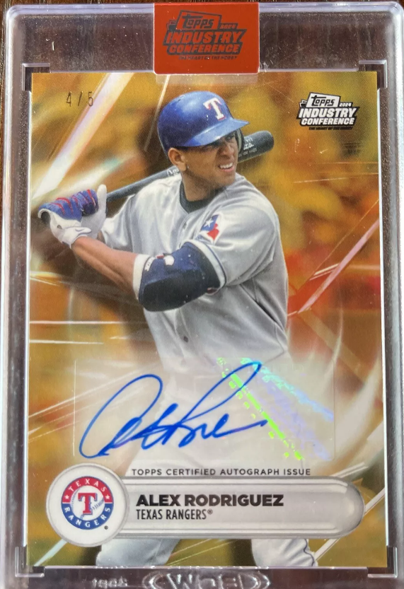Alex Rodriguez Auto /5 Gold 2024 Topps Industry Conference Rangers