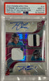 2021 Spectra Etienne/Lawrence Rookie Dual Patch Autographs Neon Pink #JJ PSA 9, Auto 10