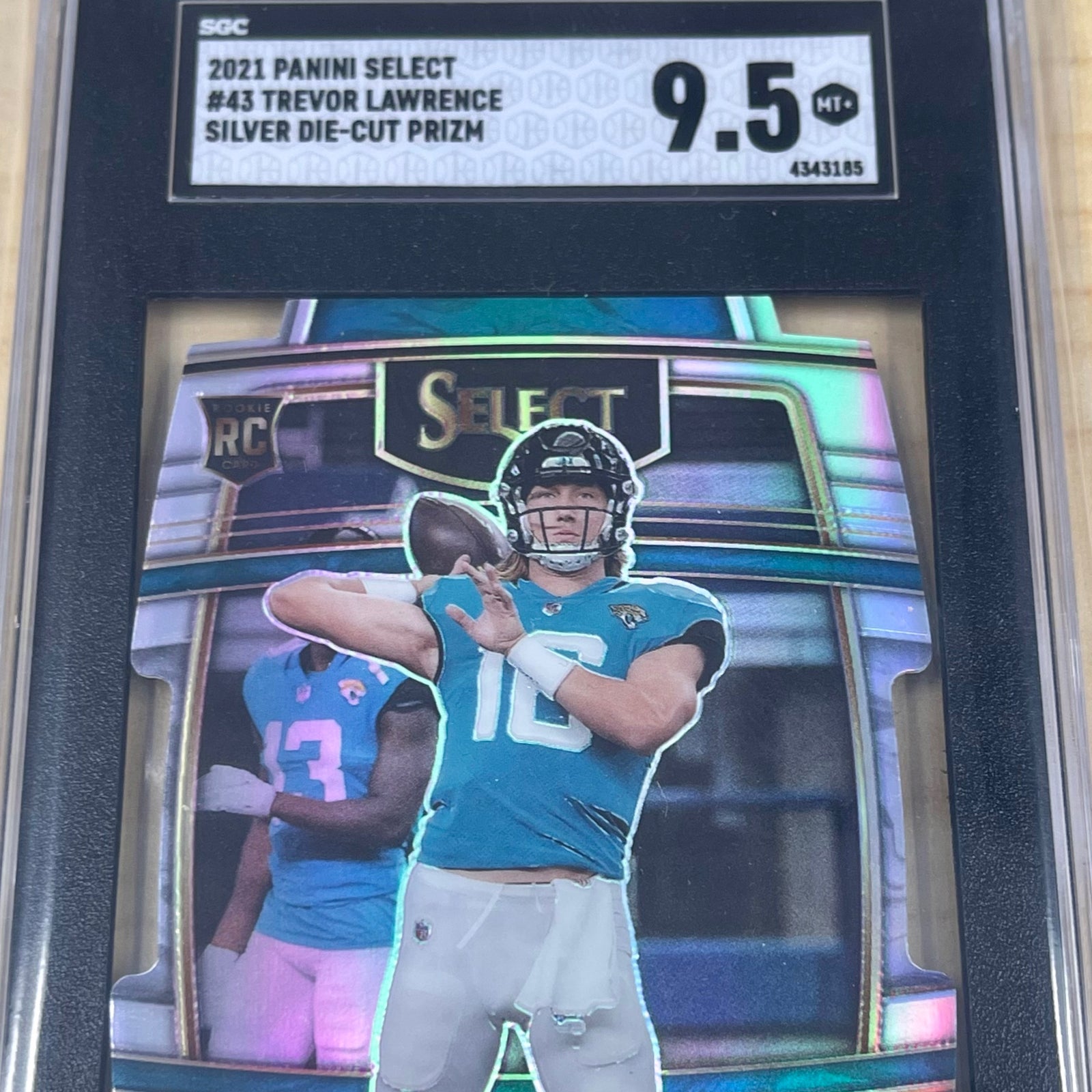 Trevor Lawrence 2021 Panini Select	 #43 	Silver Die Cut Prizm		 SGC 9.5