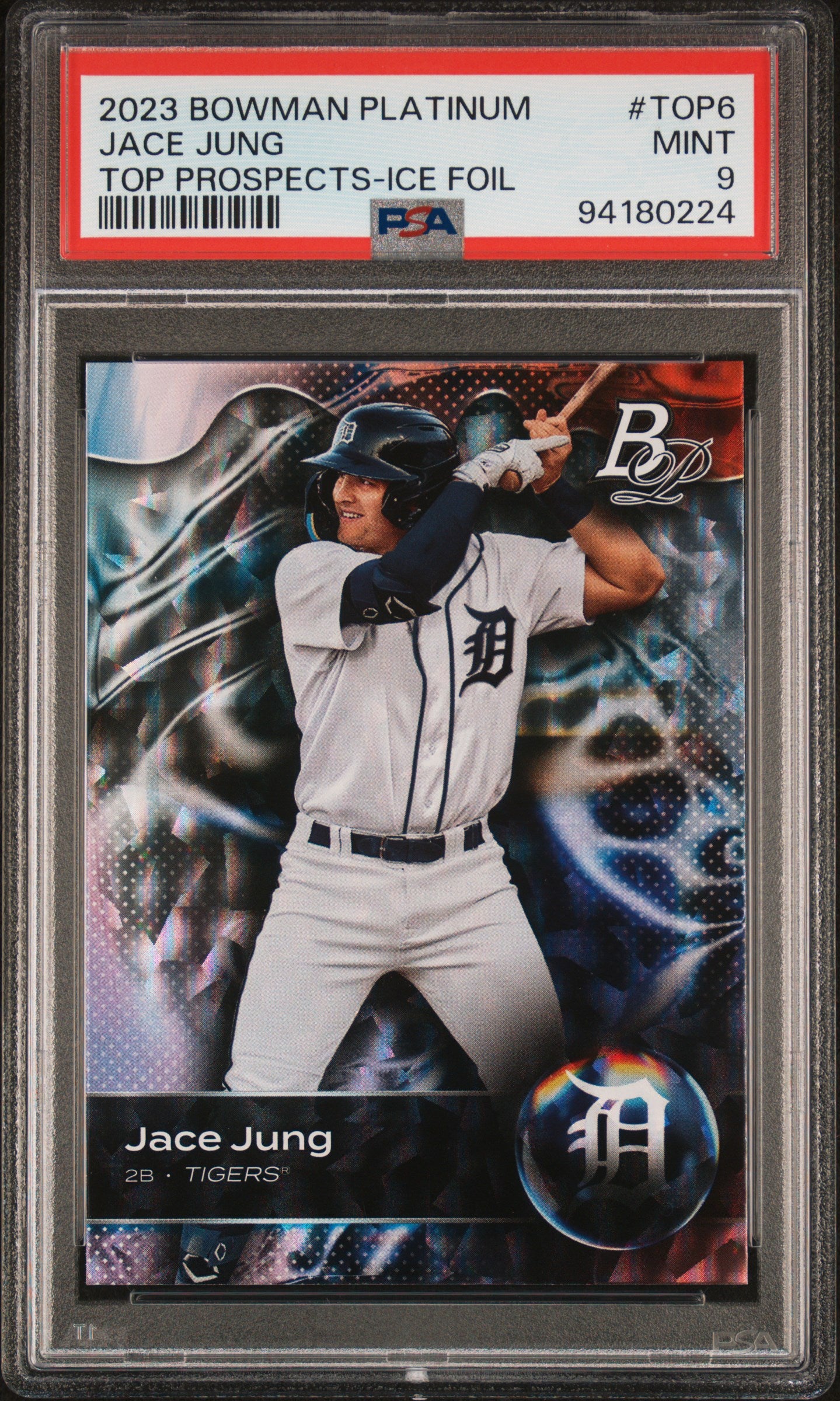 2023 Bowman Jace Jung Platinum Top Prospects Ice Foil #TOP6 PSA 9