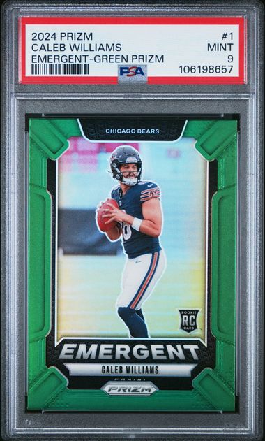 2024 Panini Caleb Williams Emergent Green Prizm #1 PSA 9