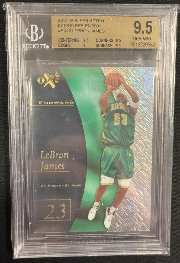 2012-13 Fleer Retro Lebron James 97-98 Fleer EX 2001 #EX42 BGS 9.5