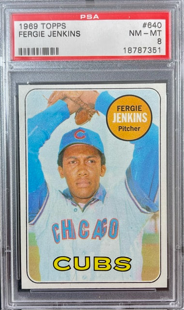 1969 Topps Fergie Jenkins #640 PSA 8