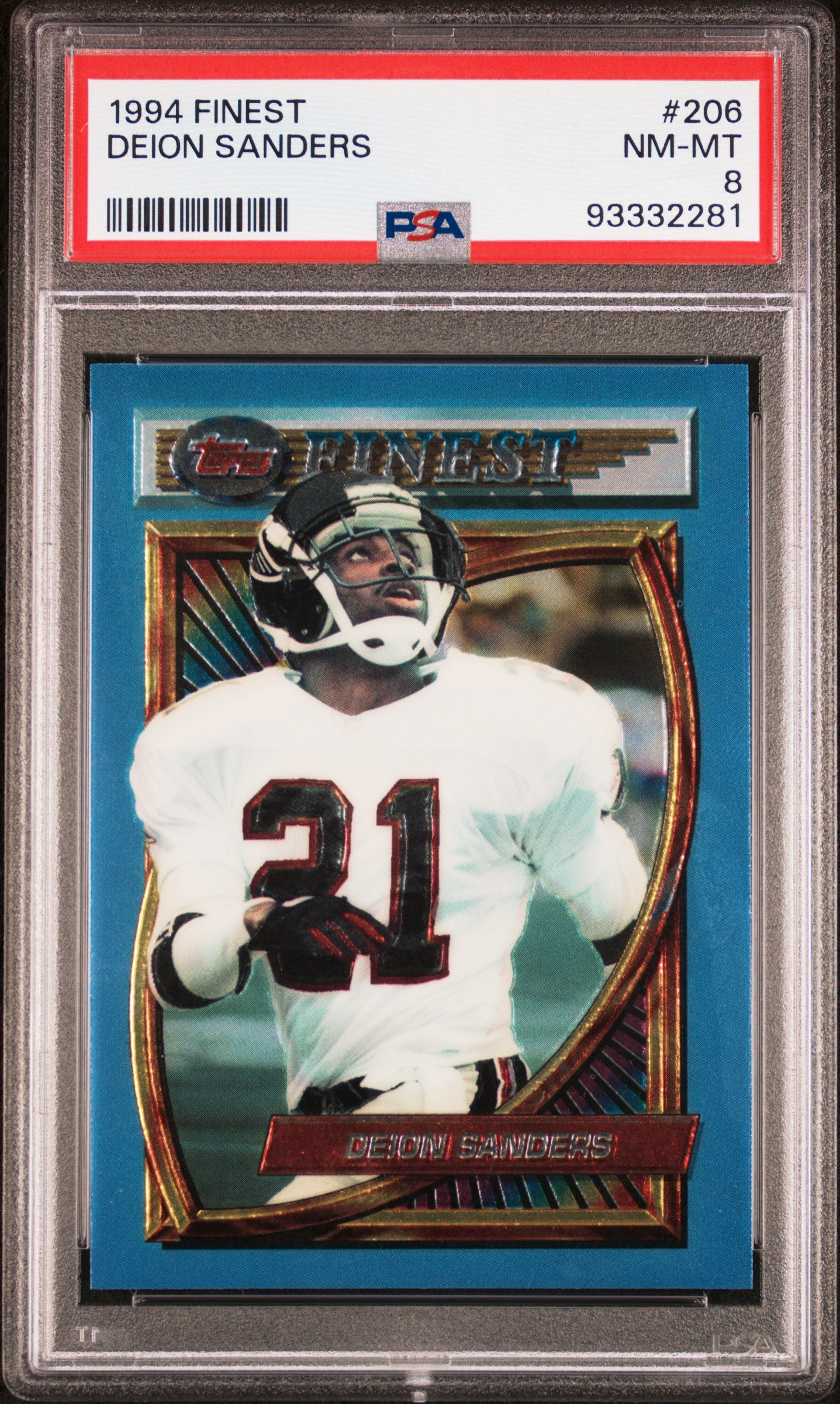 1994 Finest Deion Sanders #206 PSA 8