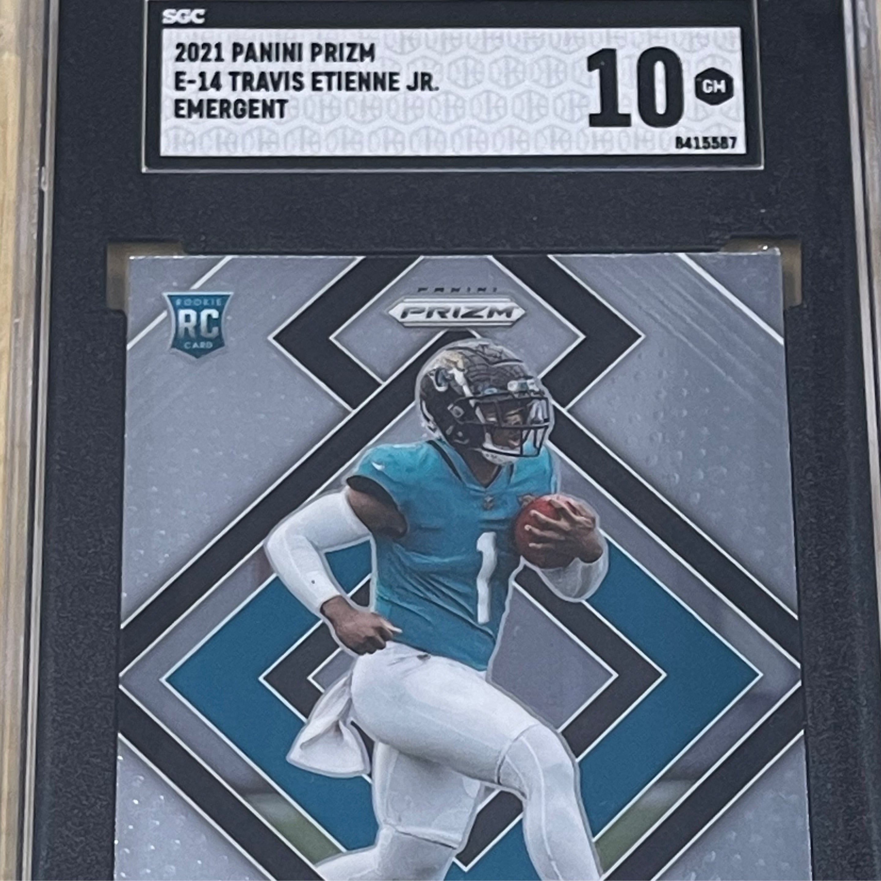 2021 Panini Prizm Travis Etienne E-14 Emergent SGC 10