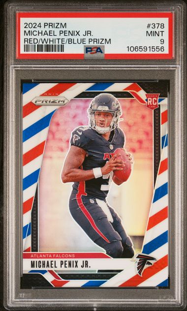 2024 Panini Red White Blue Prizm Michael Penix #378 PSA 9