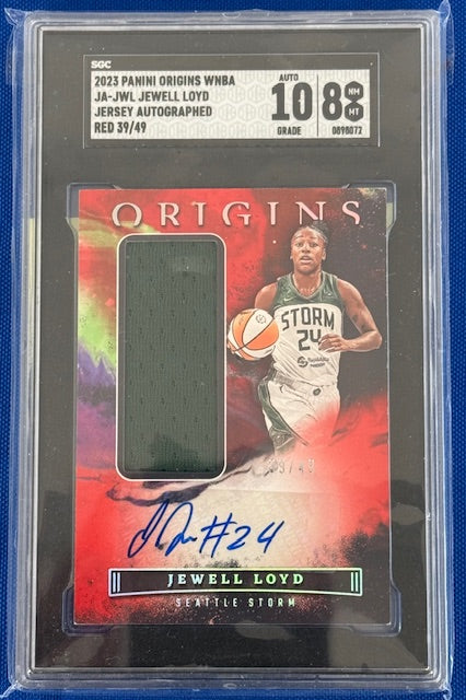 2023 Panini Origins Jewell Loyd WNBA Jersey Autos Red /49 SGC 8