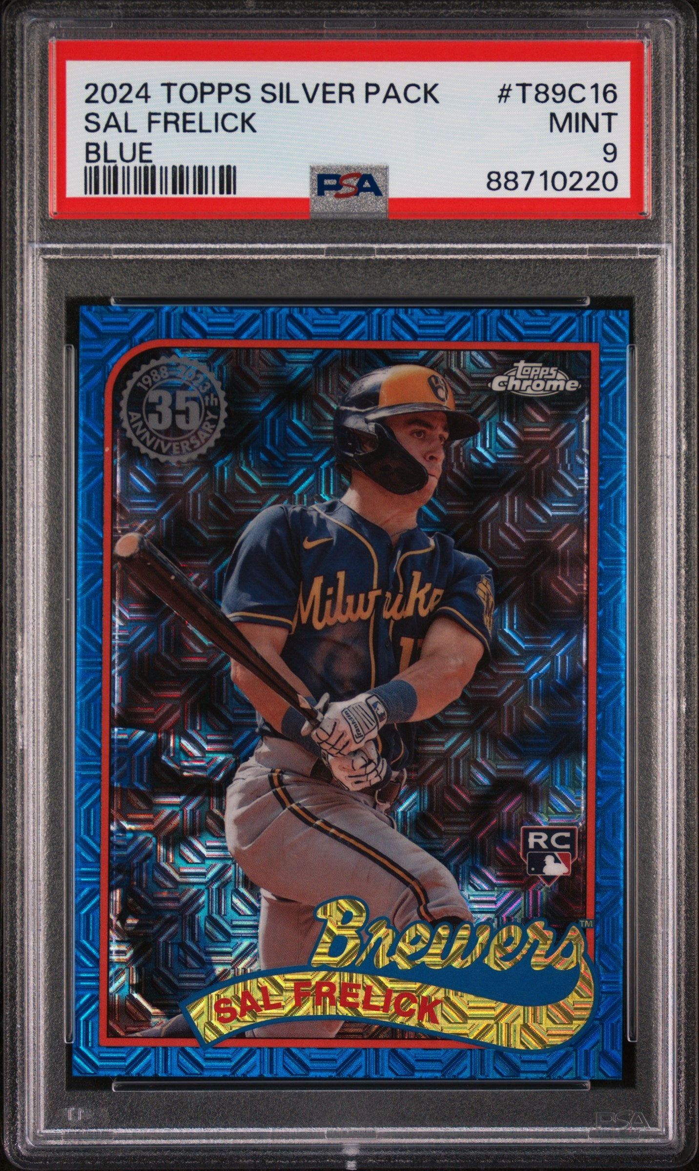 2024 Topps Silver Pack Blue 1989 Chrome /150 Sal Frelick #T89C16 PSA 9