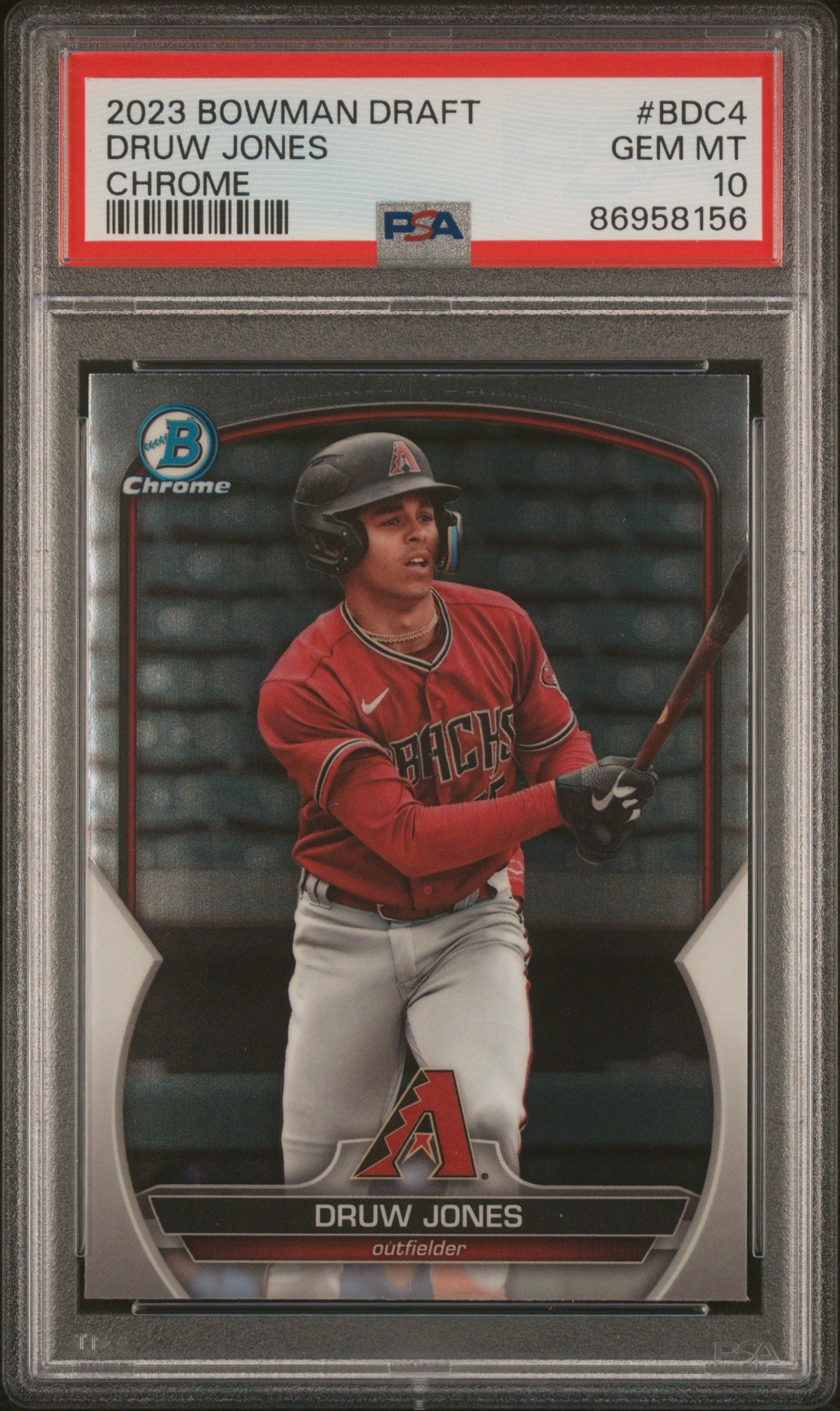 2023 Bowman Draft #BDC4 Druw Jones Chrome Refractor PSA 10