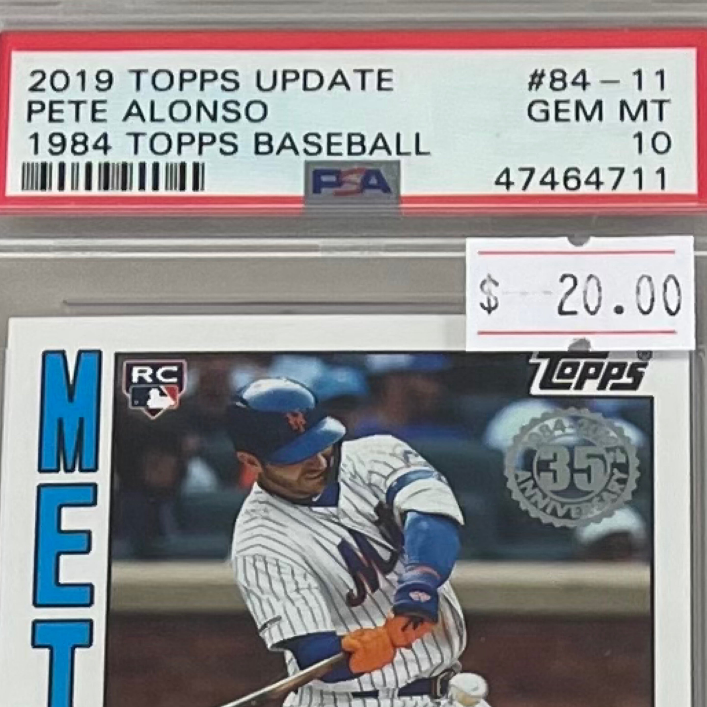 2019 Topps Pete Alonso Update 1984 PSA 10
