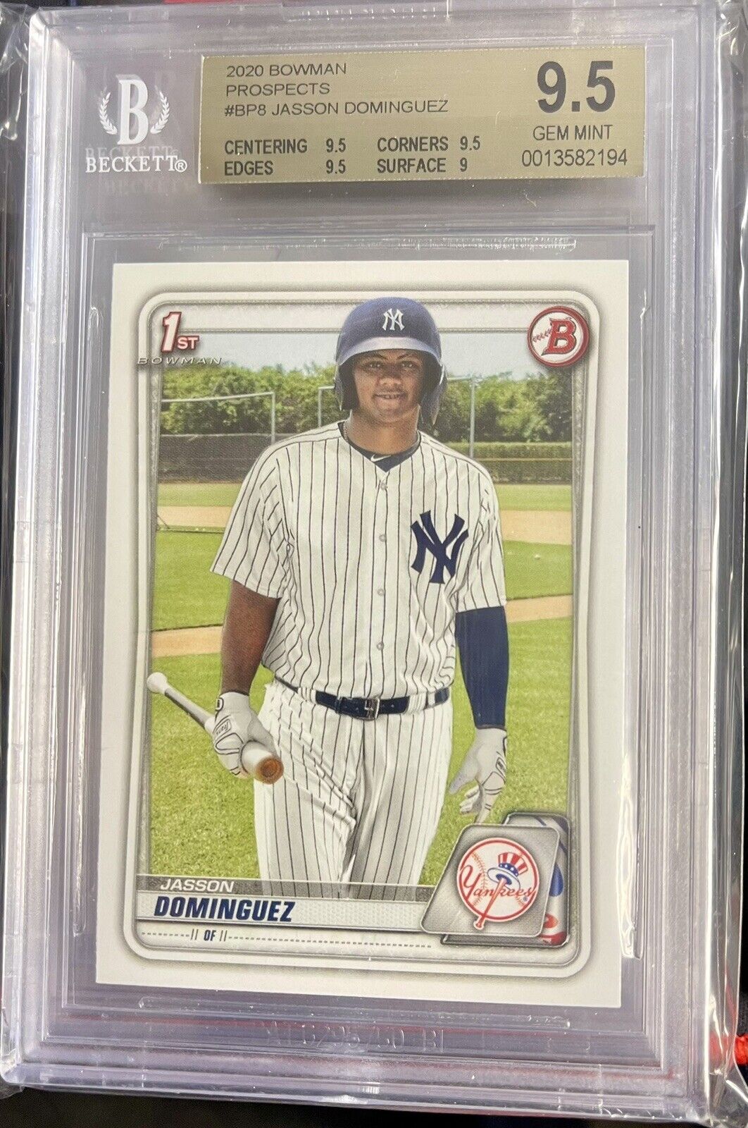 2020 Bowman Paper Prospects #BP8 Jasson Dominguez RC Rookie BGS 9.5 GEM MINT