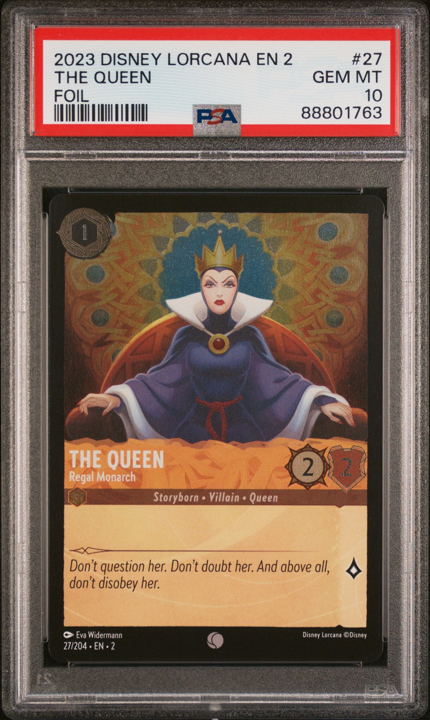 The Queen 2023 Disney Lorcana EN 2-Rise Of The Floodborn #27 PSA 10
