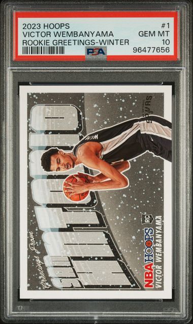 2023 Hoops Victor Wembanyama #1 Rookie Greetings Winter PSA 10
