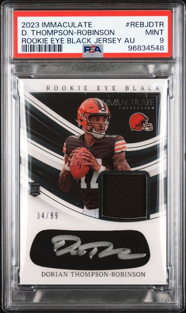 2023 Panini Immaculate Dorian Thompson Rookie Eye Black Jersey REBJDTR PSA 9