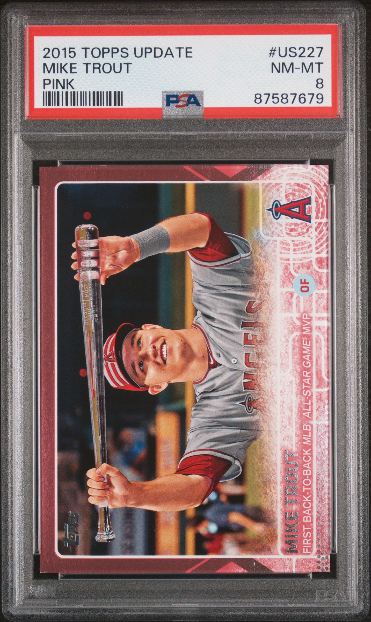 Mike Trout 2015 Topps Update Pink #US227 PSA 8