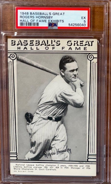 1948 Baseball's Great HOF Exhibits Rogers Hornsby PSA 5