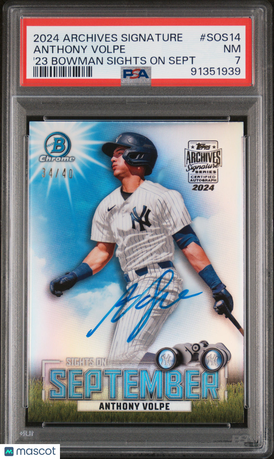 2024 Topps Archives Signature Series Anthony Volpe #SOS14 PSA 7