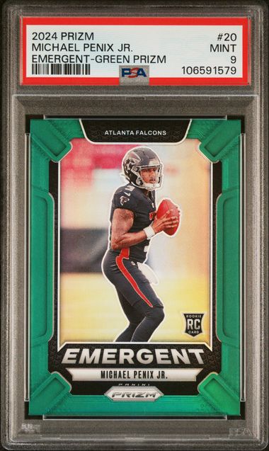 2024 Prizm Michael Penix Emergent Green Prizm #20 PSA 9