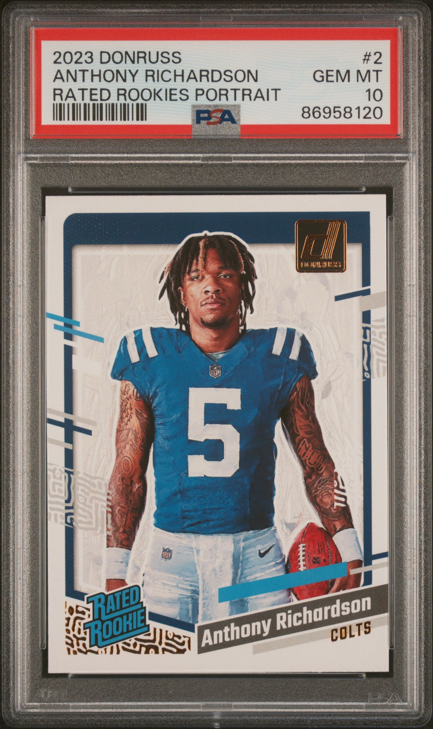2023 Donruss Anthony Richardson #2 Portrait Panini PSA 10